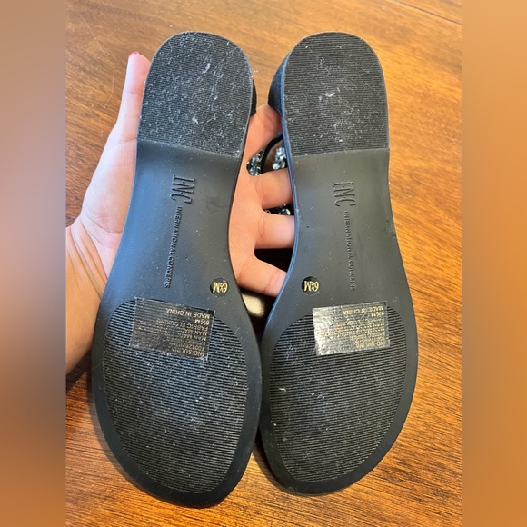 Black Sandals with Rhinestones size 6 1/2 - Picture 7 of 8